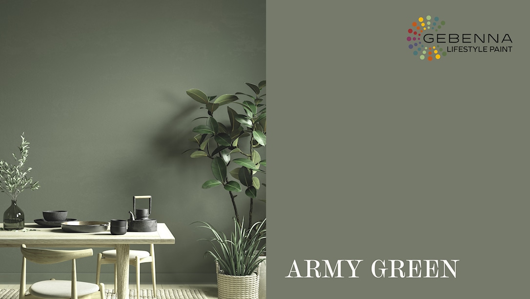 Gebenna Vægmaling: Army Green 2,7 liter