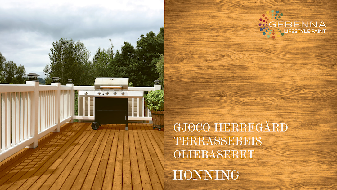 #3 - Gjøco Oliebaseret Terrassebeis: Honning Farveprøve